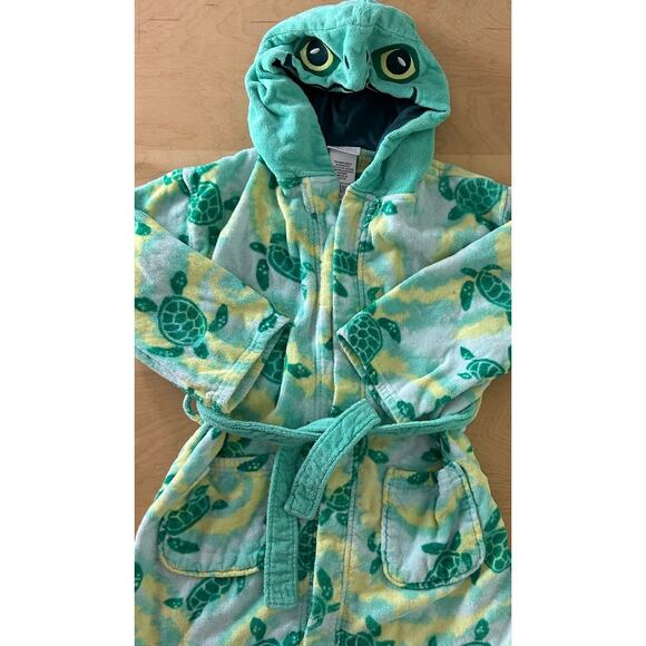 Saint Eve Swim Small 7/8 Green Turtle Print Bathrobe Robe Swim Cover Up - Picture 2 of 8
